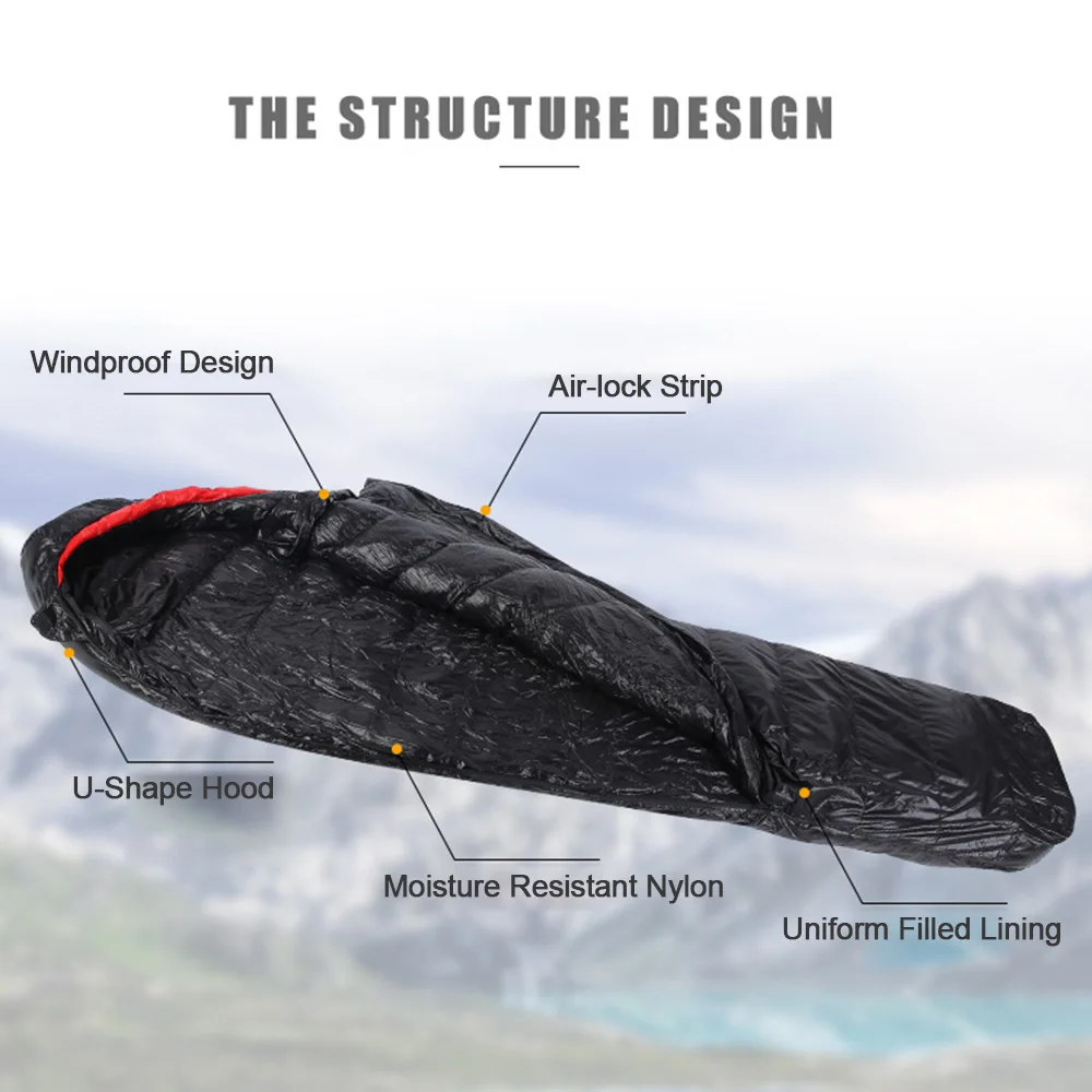 

Top Lander Outdoor Lightweight Mummy Sleeping Bag Winter Thermal Down Sleeping Sack Compact for Backpacking Camping Hiking
