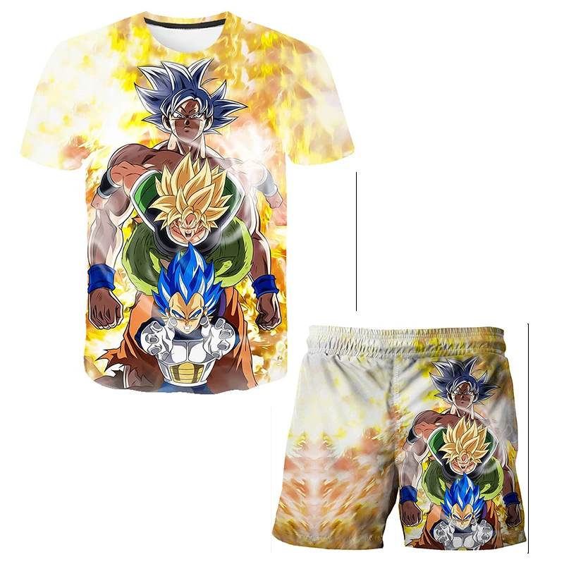 

Boys Vegeta T-shirt and Pants Sets Dragon-Ball T-shirt Japanese Anime Clothes Pants Fashion Novelty