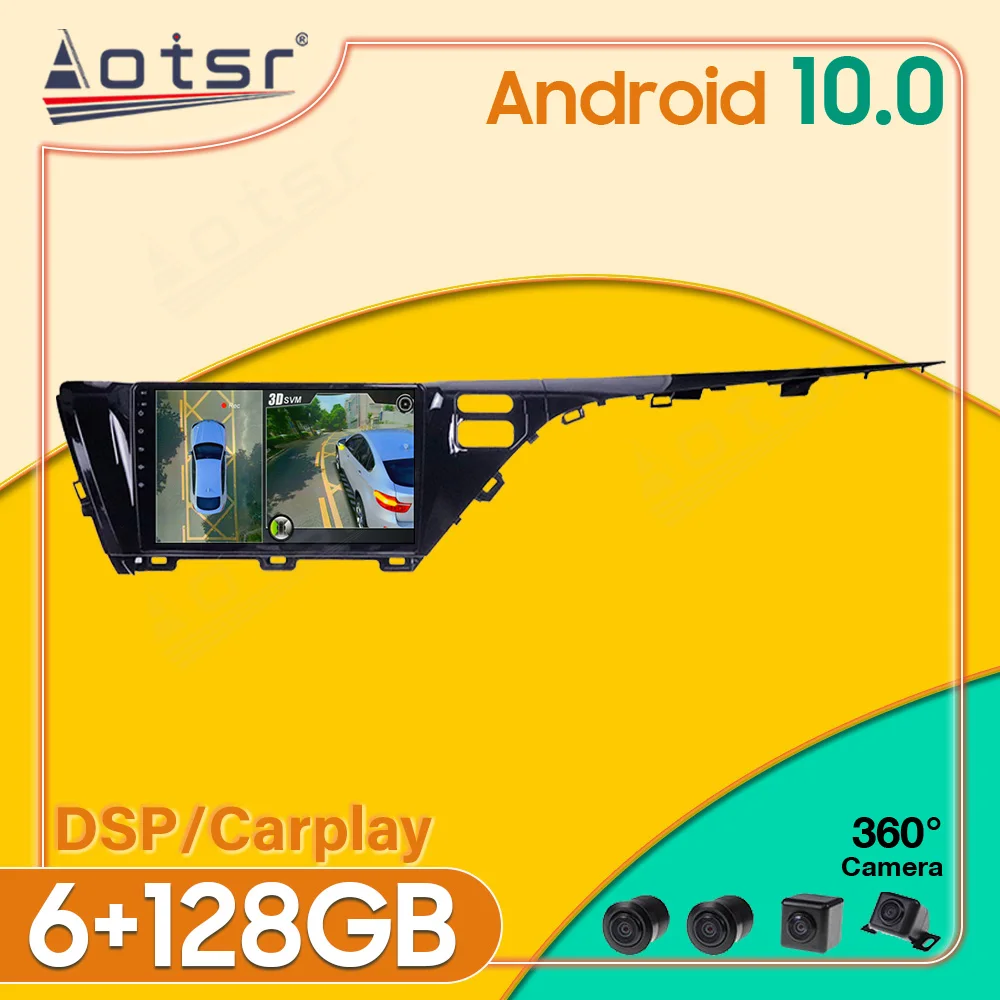 

Android10 6+128GB 360 Camera For Toyota Camry 2018-2019 Car Radio Stereo Multimedia Player Tesla Screen GPS Navigation Head Unit