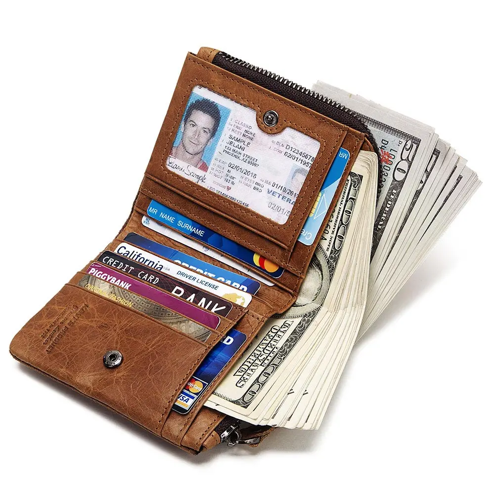 Новинка 2021 мужское портмоне держатель для карт маленькое винтажное из 100%