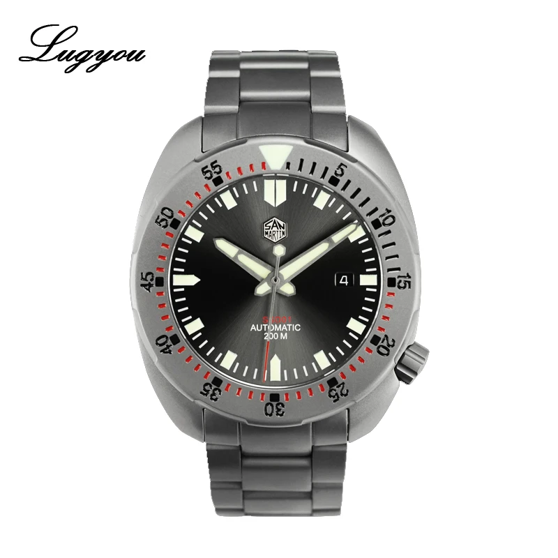 Часы Lugyou San Martin Diver Мужские механические из нержавеющей стали с песком сапфиром