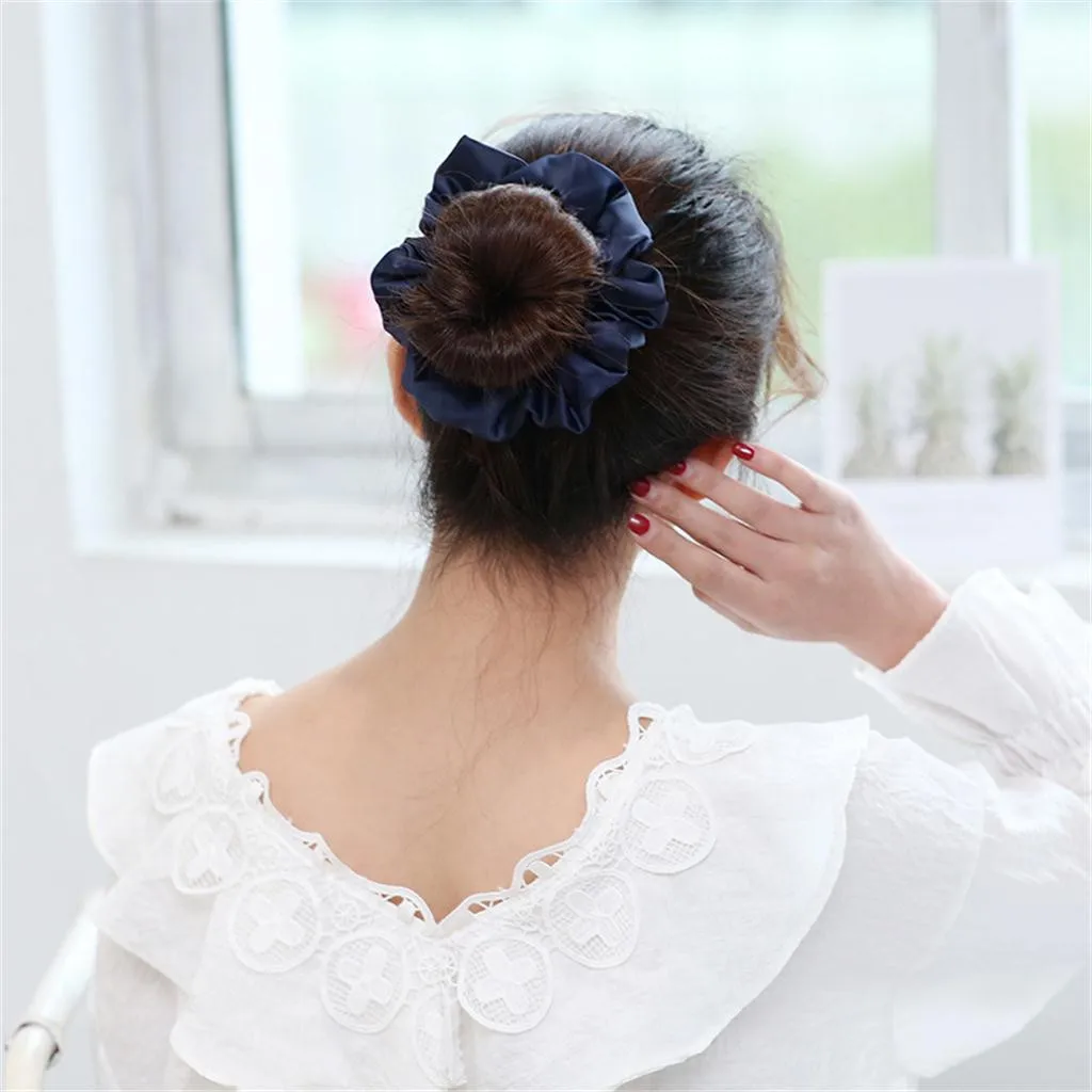 Высокоэластичный головной убор для женщин конский хвост сплошной цвет повязка