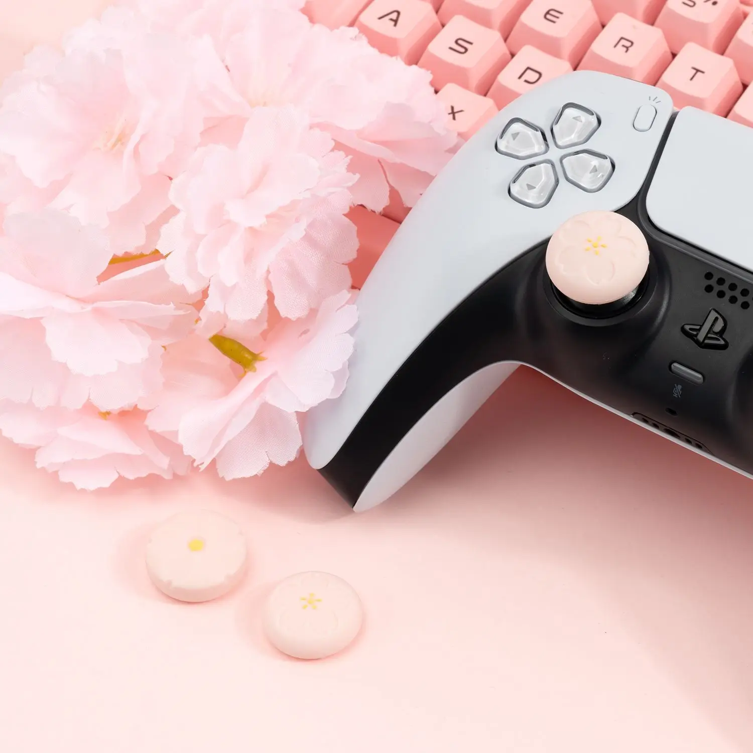 Чехол для джойстика Girl Pink Sakura Thumb Stick Grip Cap Sony Playstation 5/4/3 PS5/PS4/PS3/Xbox 360/Switch Pro - купить по