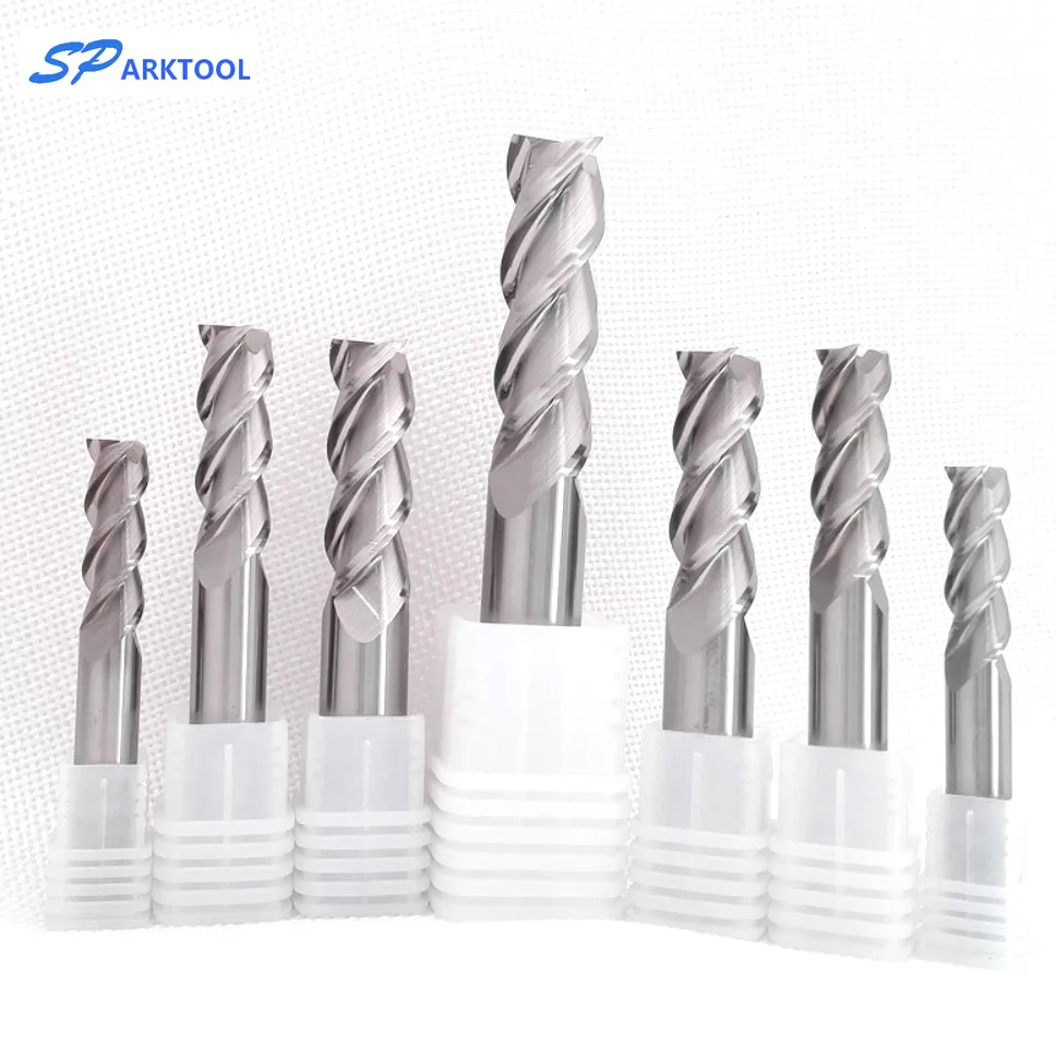 HRC55 3 Флейта плоский фреза алюминия древесины меди обработки фрезерный станок с