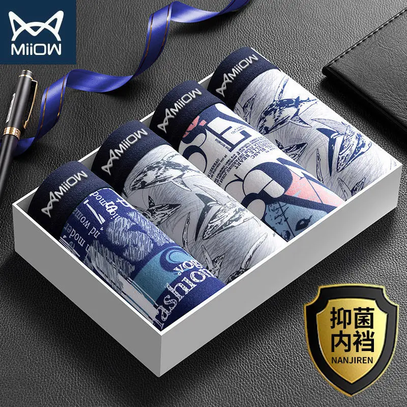 

2021 Men Underwear Boxer Shorts Panties Solid Shorts Brand Underpants Men 100% Cotton Breathable Mid Waist Shorts Men L-3XL