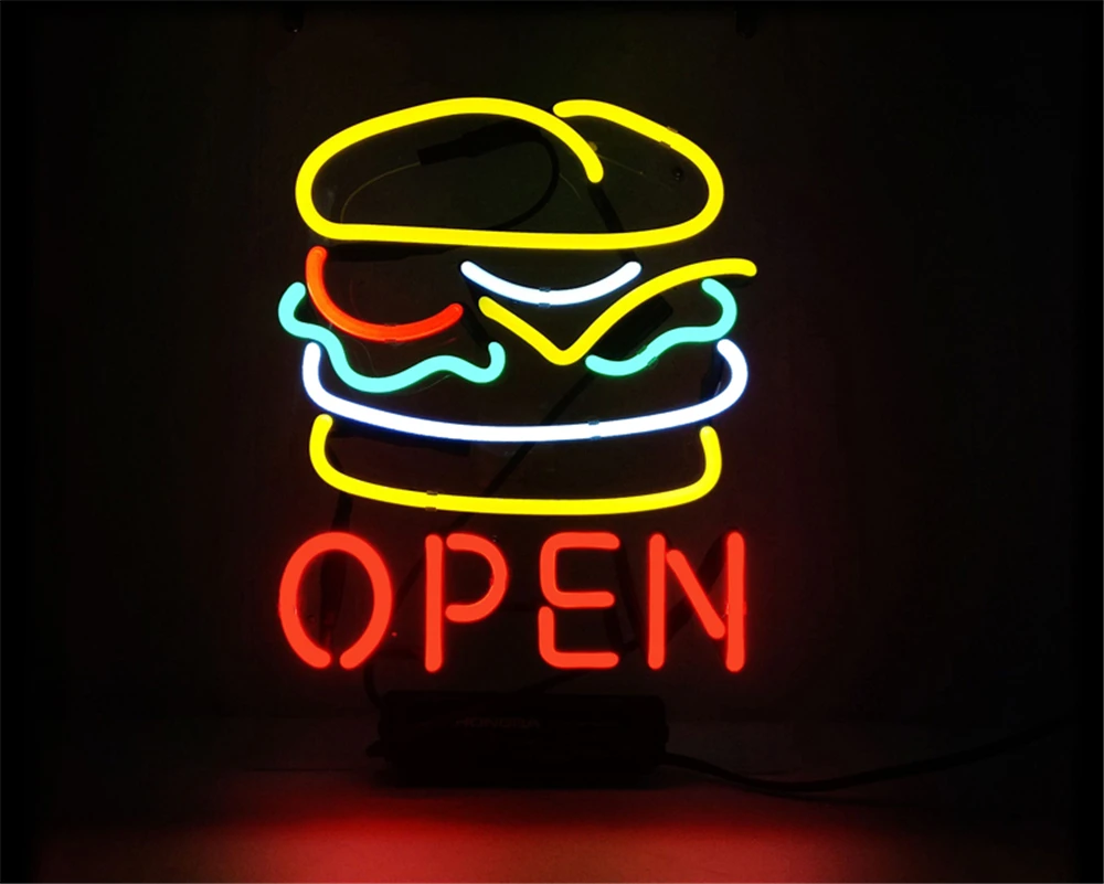 Neon Light Sign Custom Name Beer Bar Home Decor Open Store Lamp Display Hamburg open 11''x9''