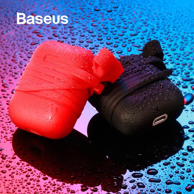 Чехол для наушников Baseus для Apple AirPods защитный чехол с магнитным ремешком против потери для Air Pods силиконовый чехол Аксессуары