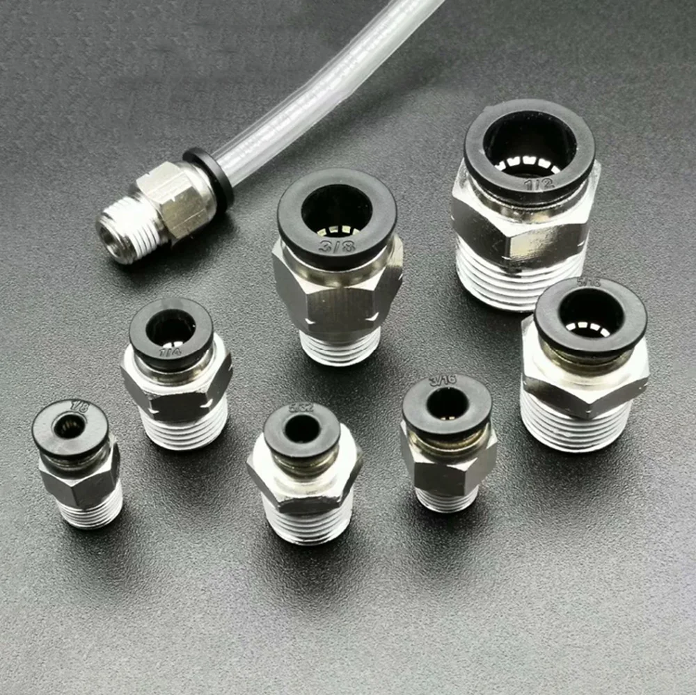 1/" 1/4" 3/" NPT Мужской x Fit 5/32" до 1/" OD трубка пневматические фитинги нажимной разъем