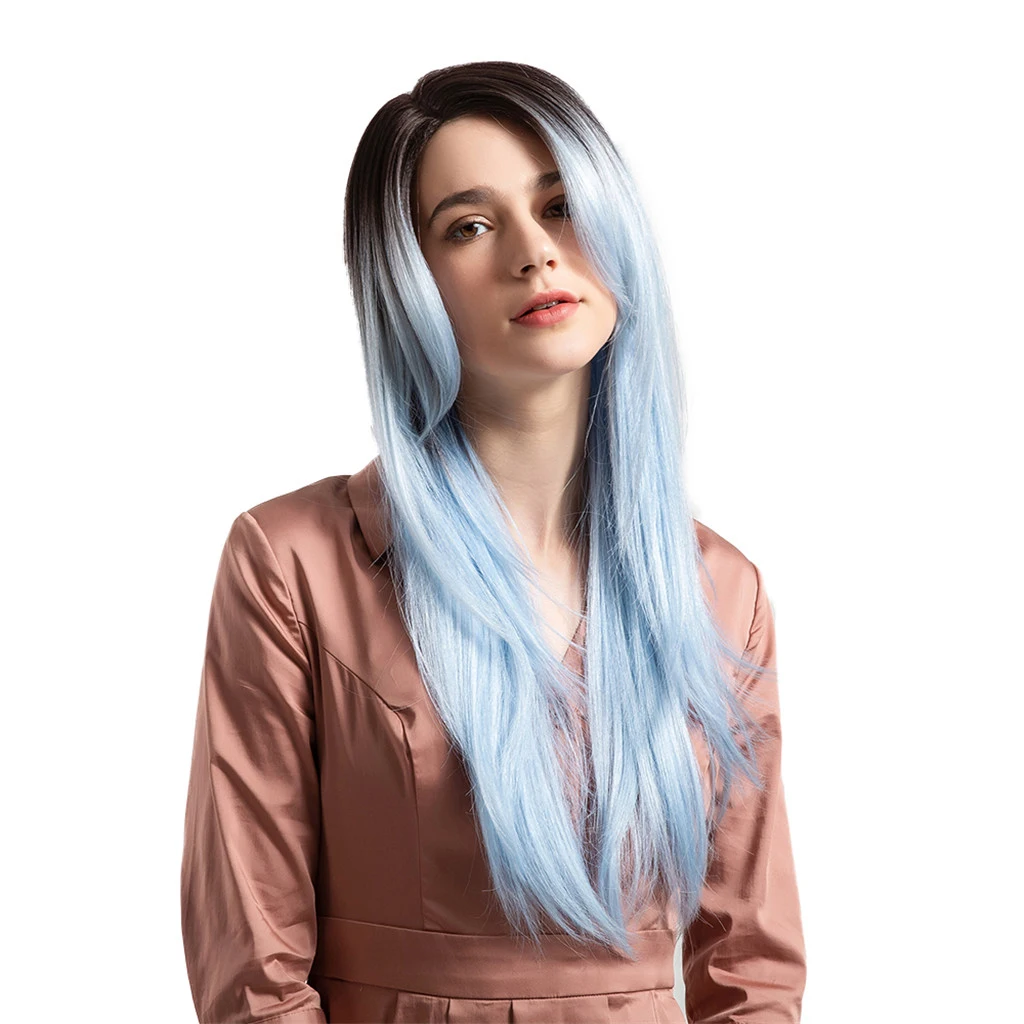 130% Плотность парики Волнистые Омбре синтетический парик с черными корнями