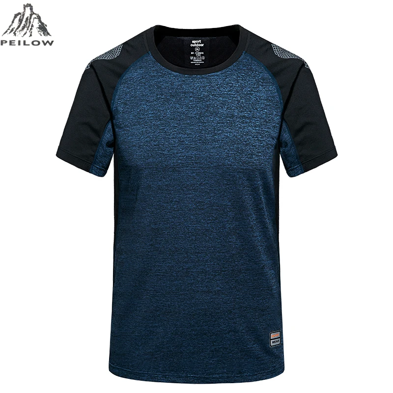 PEILOW, большие размеры L~ 5XL, 6XL, брендовые Топы И Футболки, быстросохнущие, облегающие, высокое качество, футболка, мужская спортивная одежда, футболки с коротким рукавом