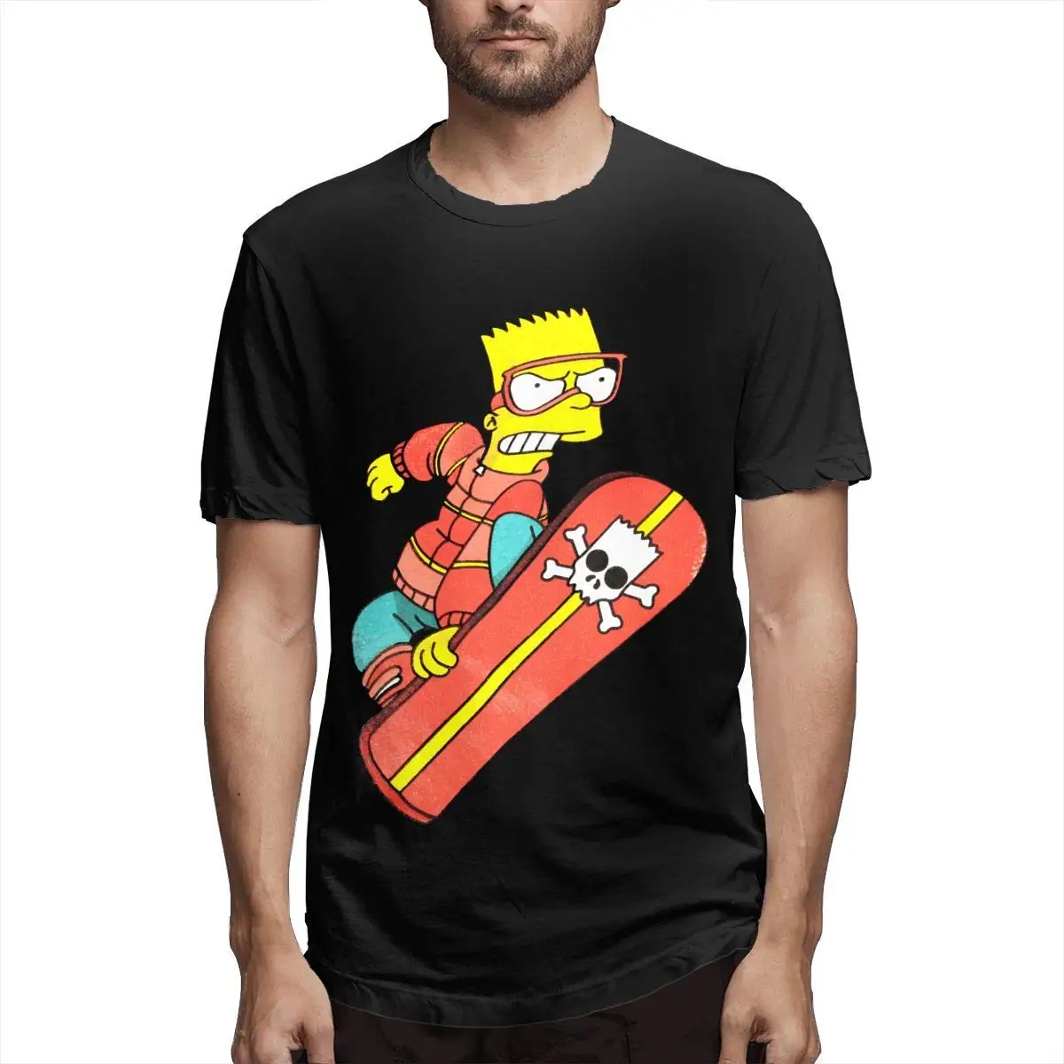 TSDFC Барт Симпсон Мужская Классическая футболка Черная Унисекс wo футболка| |