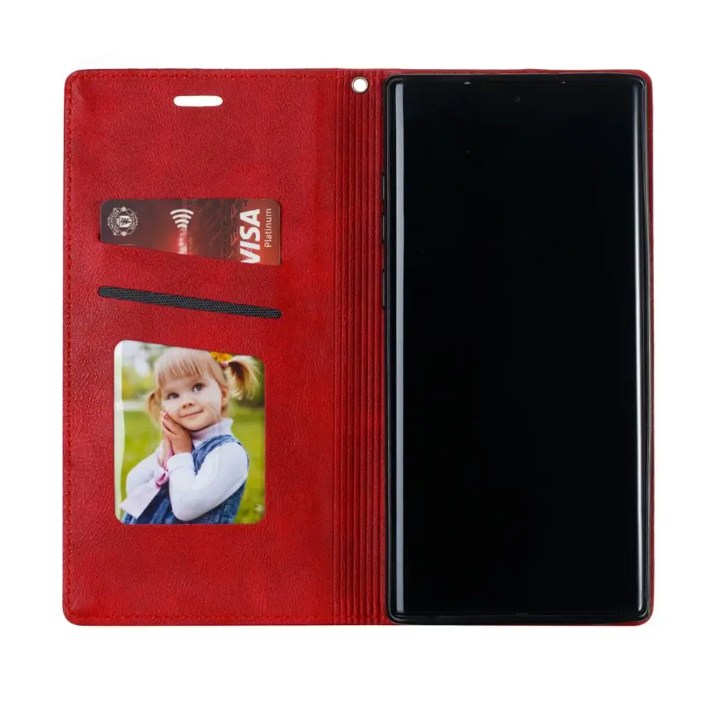Роскошный кожаный чехол бумажник с откидной крышкой для Samsung Galaxy Note 10 9 8 S10 S9 Plus S8 A