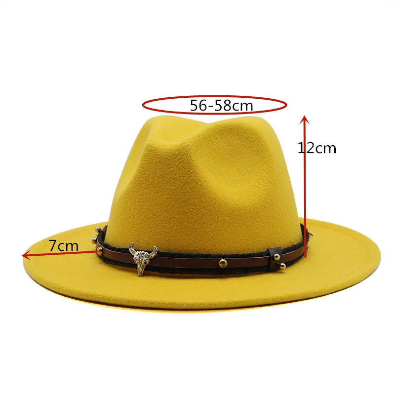 Seioum Jazz Caps Wool Felt Fedora Hat With Wide Brim Women Men Wool Winter Autumn Comfortable Solid Color Caps