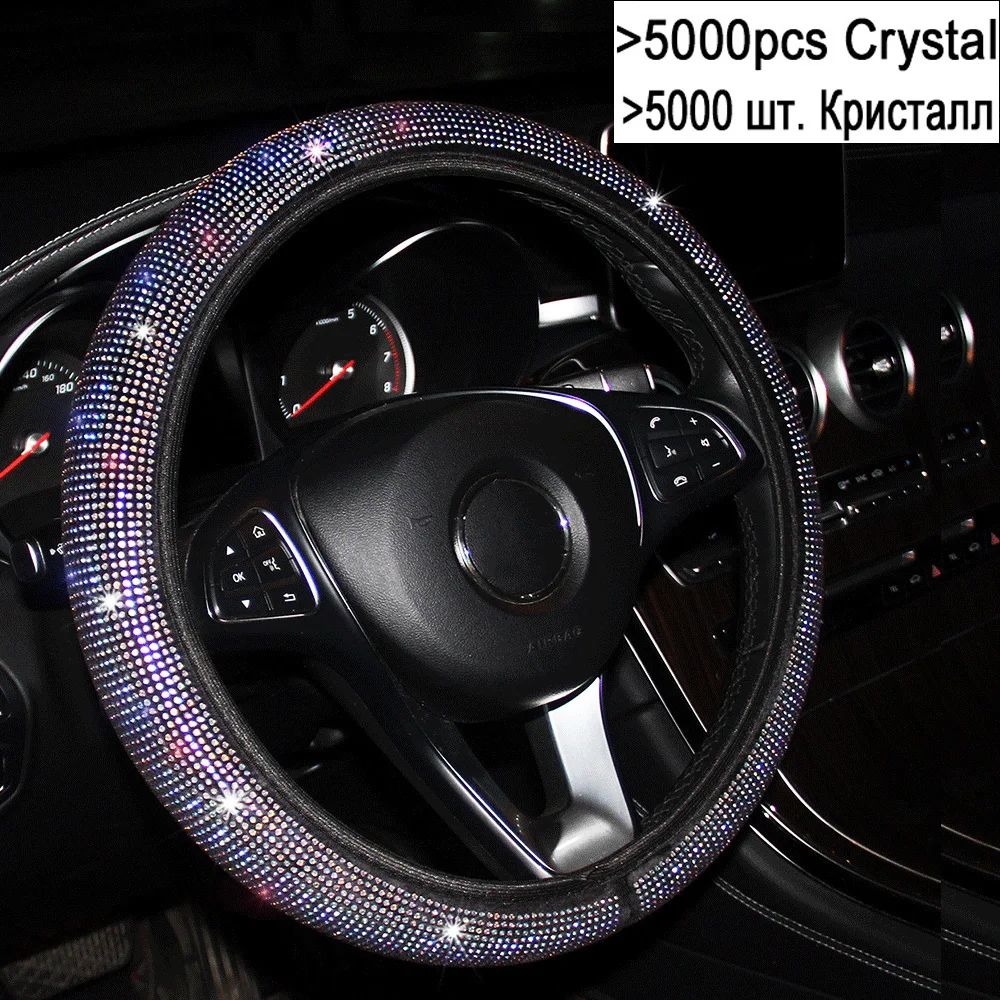 

Bling Bling Car Steering Wheel Cover,Crystal Easy Install Vehicle Hubs Not Moves Steering-wheel Case For Benz GLC D5 X45