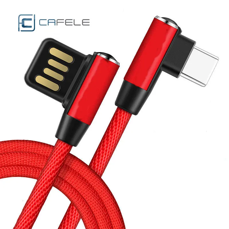 Cafele кабель usb type c 2.4A Быстрая зарядка 2M C кабели для зарядного устройства Xiaomi M9 Red rice