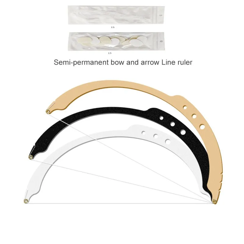 Black Gold Silver Makeup Stencil Pre-Cut Strings For Eyebrow Mapper Microblading Measuring Tool String With 10pcs Liners | Красота и