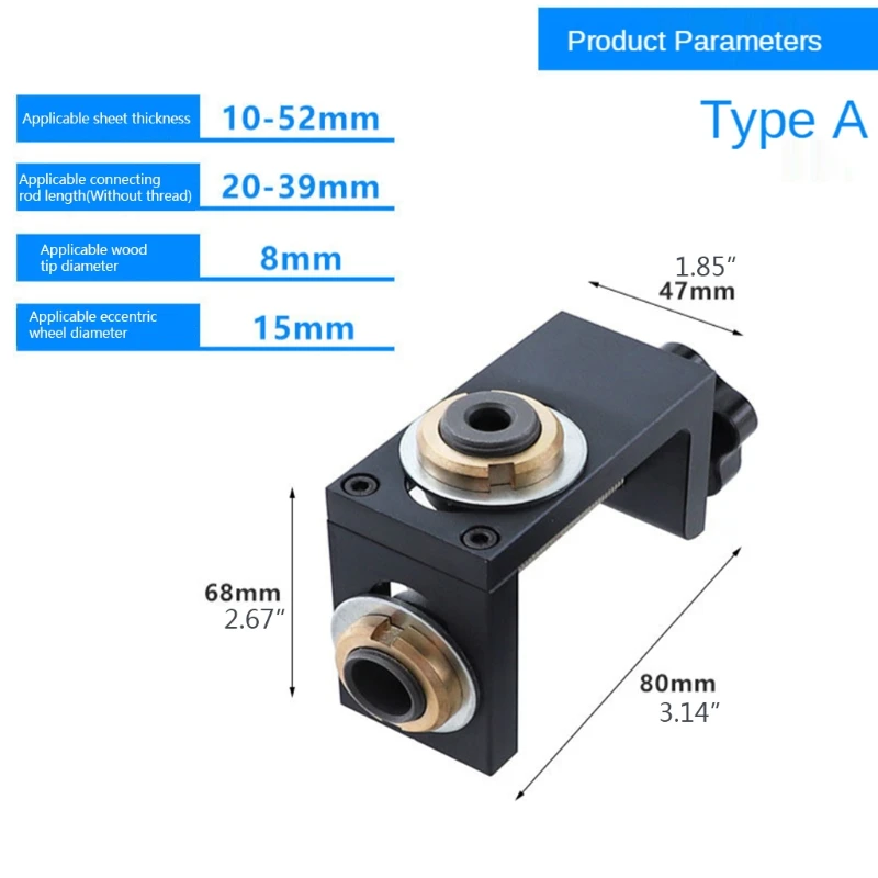 

896B Punch Locator 3-in-1 Woodworking Drilling Guide Jig Dowelling Template Guide Aluminum Alloy for Carpentry Tools