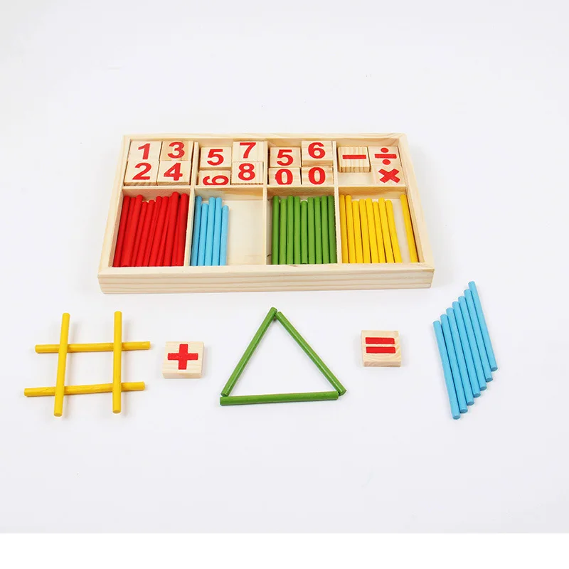 Детские Обучающие палочки с подсчетом Развивающие деревянные игрушки