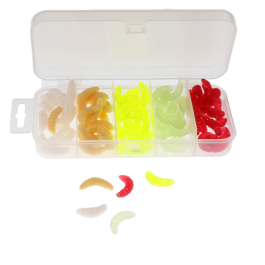 100 шт рыболовные приманки набор Мягкая наживка дождевой червь Ароматизированная