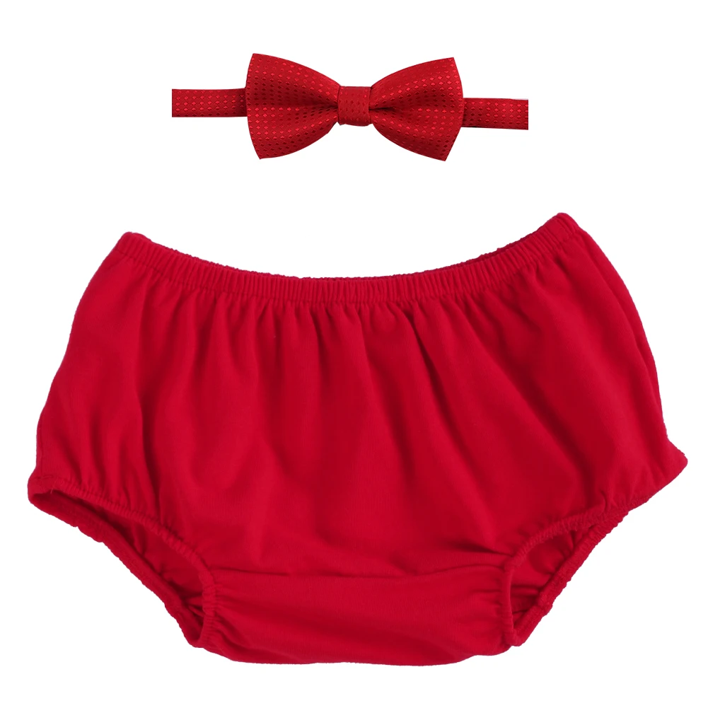 Cute Baby Boy Birthday Clothes Cake Smash Outfit Diaper Cover Shorts Pants Bow Tie Party Photo Shoot |
