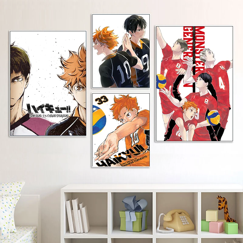 

Japan Anime Haikyuu Volleyball Boy Cartoon Poster Wall Art Print Canvas Painting Pictures For Living Room Cuadros Decoration