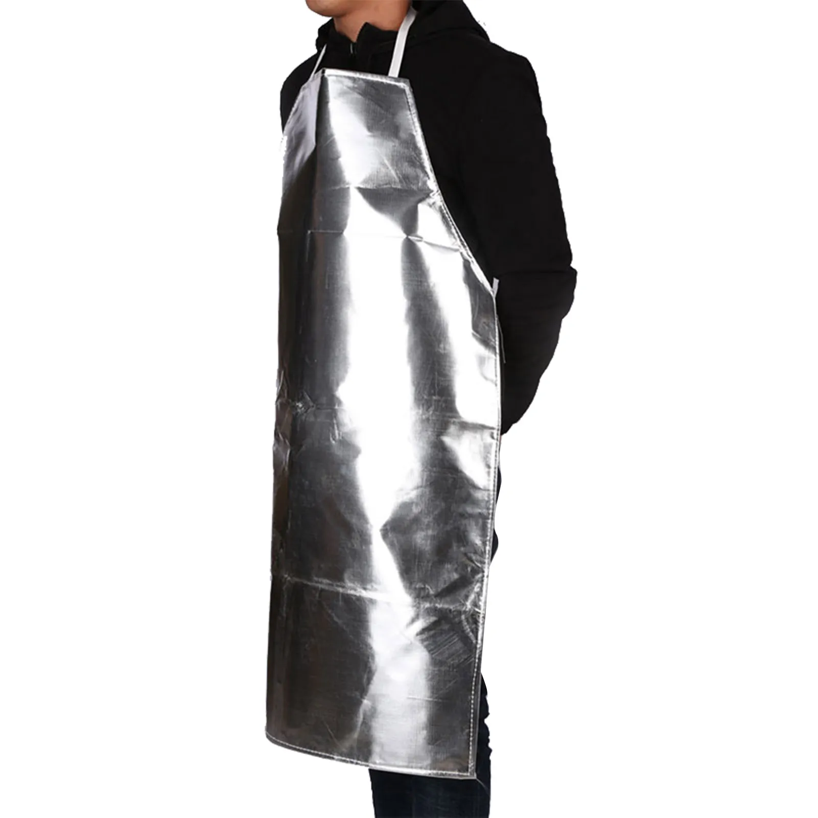 

Safe Welding Apron Flame Heat Resistant Protective Clothing Anti-scalding Proof Aluminum Foil BBQ Apron For Cook Welding