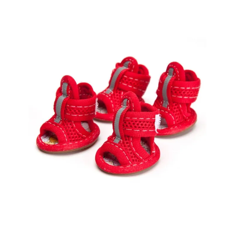 4 шт./компл. летняя обувь для собак нескользящая резиновая подошва