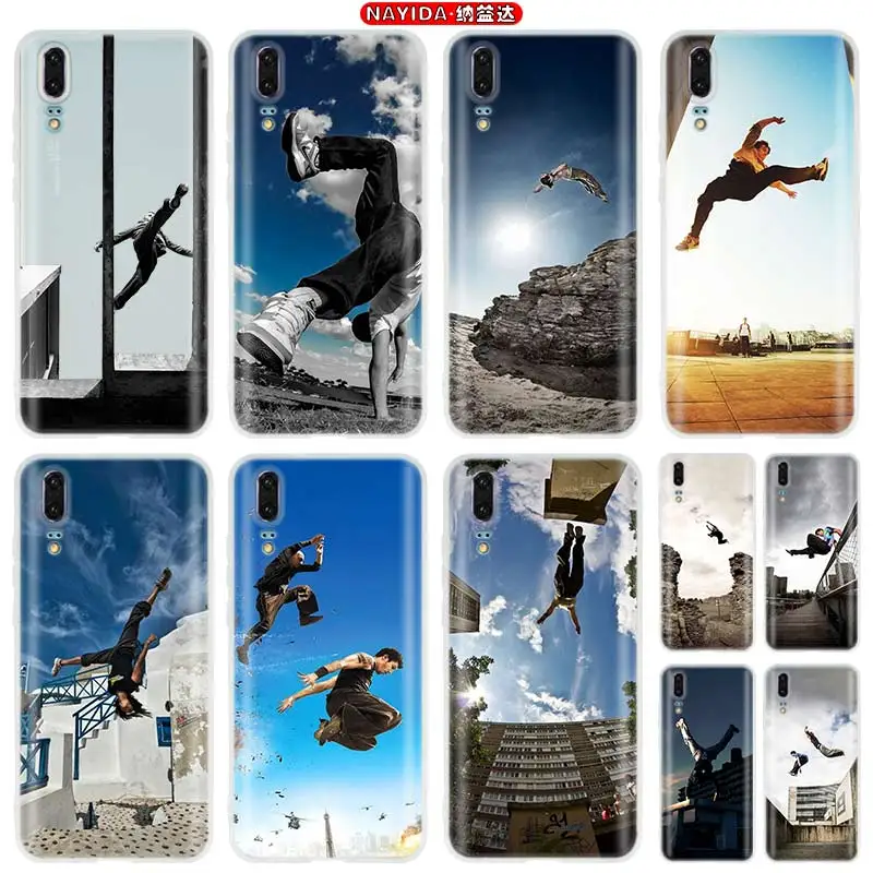 Мягкие силиконовые чехлы с узором паркура для Huawei P40 P30 P20 P10 Lite Pro E P Smart Z 2020