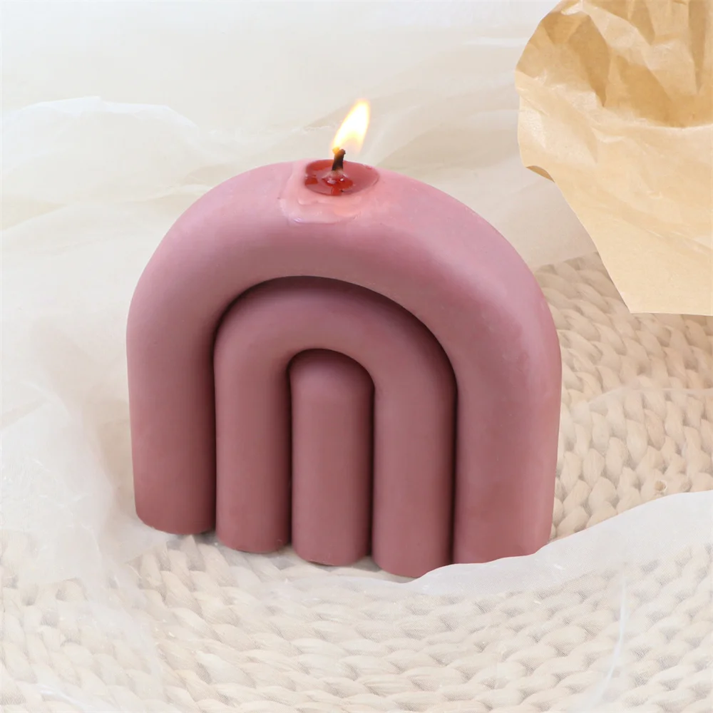 

3D стерео силиконовая форма для свечей полукруглая вогнутая слойная Арка эпоксидная смола ремесла орнамент «сделай сам» домашнее мыло форм...