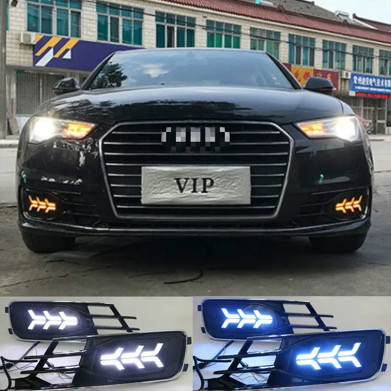 Для Audi A6L 2016-2018 с динамическим движущимся желтым сигналом поворота и синим ночным