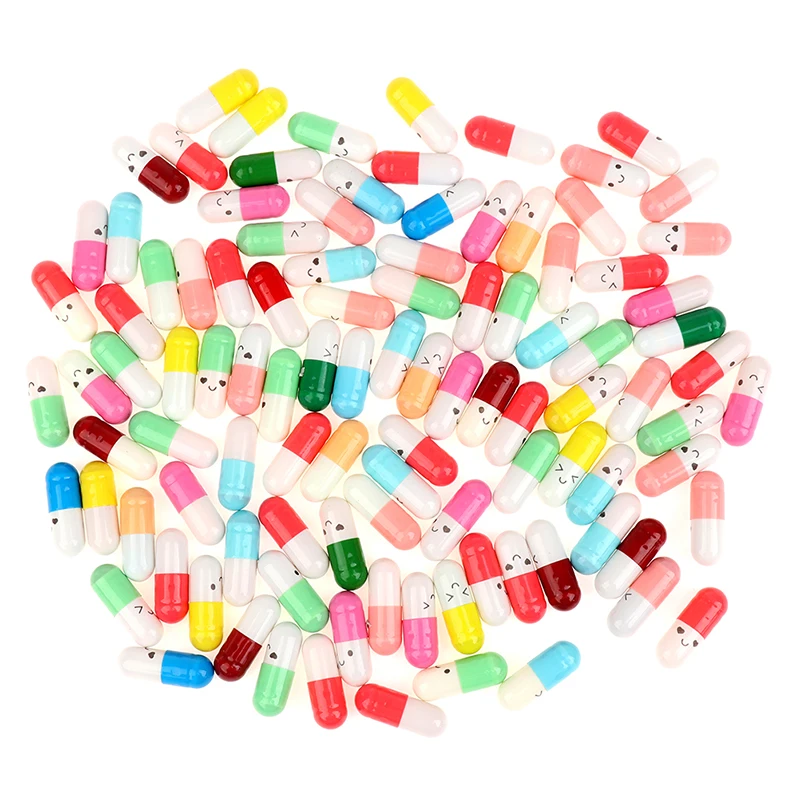 

100pcs Message In A Bottle Capsule Letter Cute Love Friendship Clear Pill For Gifts Party Games Love Letter Random Color