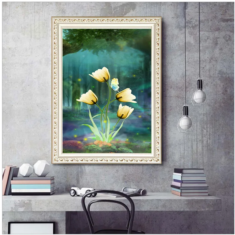 

DIY 5D diamond embroidered butterfly flower cross stitch full round diamond painting mosaic needlework home decoration