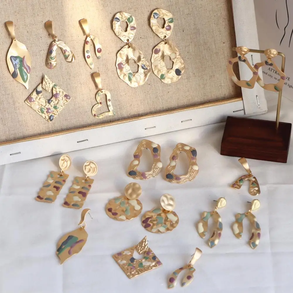 Fashion Dangle Drop Earrings For Women Geometric Gold Color Metal Punk Earring Bohemian New Jewelry | Украшения и аксессуары