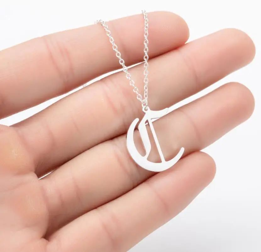 Цепочка золотого цвета специально разработанное колье с инициалами A/B/C/D/E/F