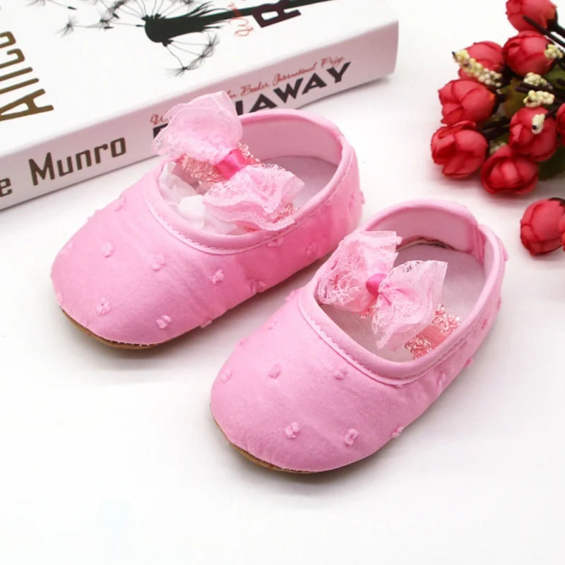 

Infant Baby Girls Solid Color Cotton Shoes Bow Princess Shoes Soft Sole Baby First Walking Toddler Shoe Newborn Girls Crib Shoe