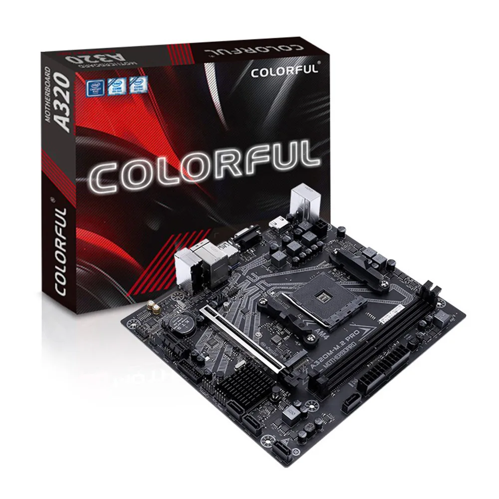 

COLORFUL A320M-M.2 PRO V15 Motherboard Gaming Mainboard Support AMD AM4 Socket Ryzen 3000/2000/1000 Series Processors