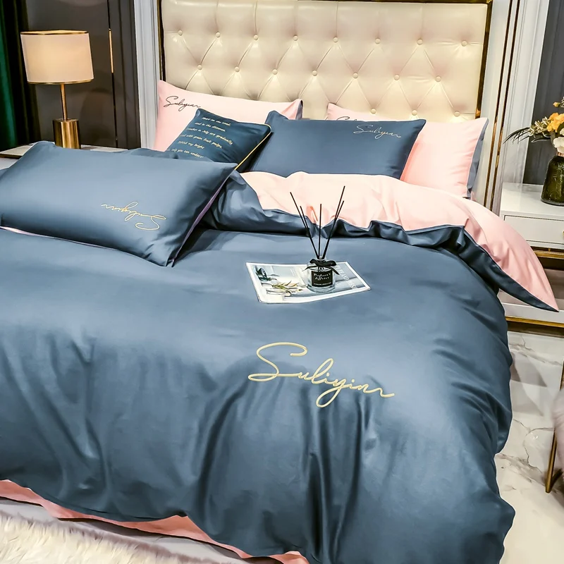 Роскошный комплект постельного белья из хлопка с длинным степлением Египетский