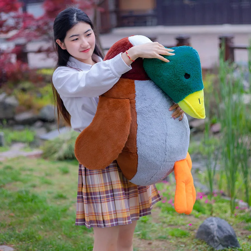 

Simulation Huge Wild Duck Plush Toys Lovely Poultry Garden Duck Pillow Rabbit Fur Stuffed Soft Animal Dolls Birthday Gifts