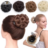 hairro synthetic girls claw on hair scrunchie chignons hair natural fake hair bun curly clip in hair ponytails extensions