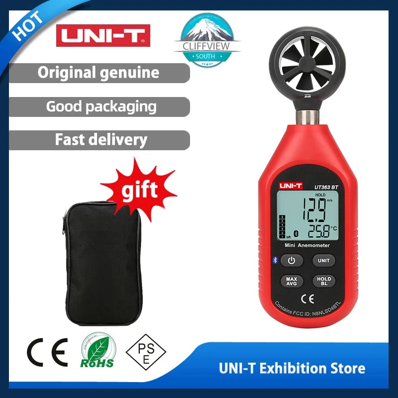 

UNI-T Digital Anemometer UT363 Series Mini Size LCD Handheld Data Retention Wind Speed Temperature Measuring Instrument