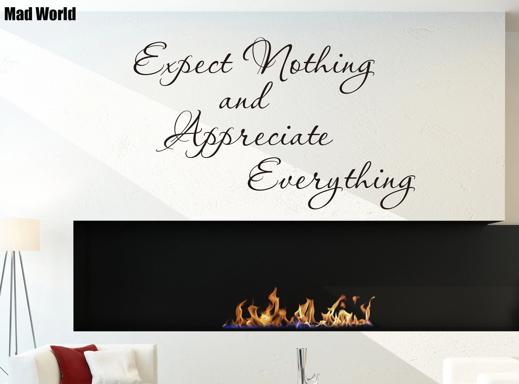 Ожидай ничего, цени все настенные наклейки с цитатами искусства для дома, съемные предметы декора комнаты.