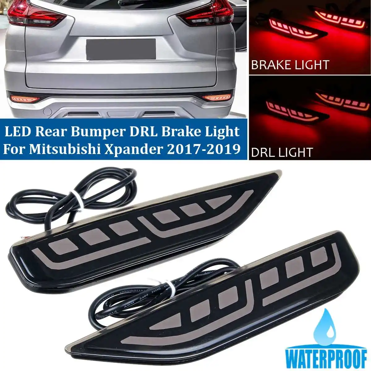 

Smoke Lens Rear Bumper Reflector Light For Mitsubishi Xpander 20117 2018 2019 Car Tail Light Brake Flow Sigal Lamp Accessories