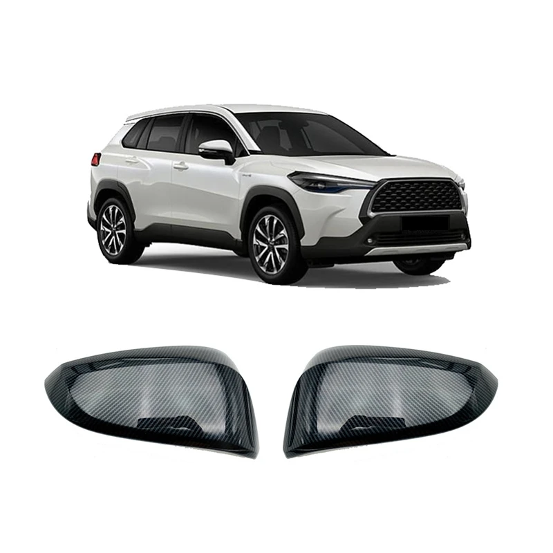 

For Toyota Corolla Cross 2020 2021 Car Rearview mirror cover trim ABS carbon fibre Side Turn Signal Mirror Cover Forming