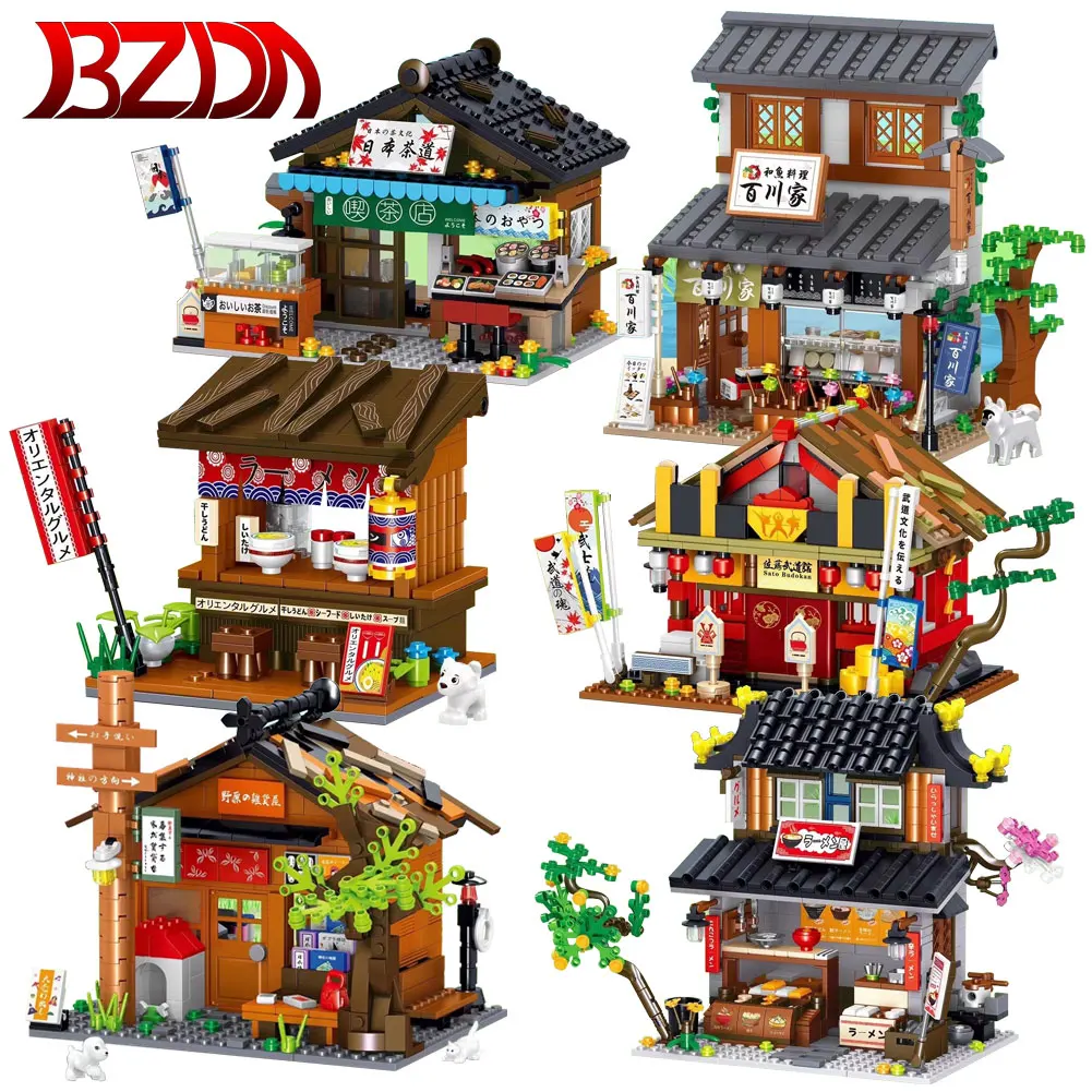 BZDA новый город мини японский рамен дом улица вид магазин еды ресторан модель
