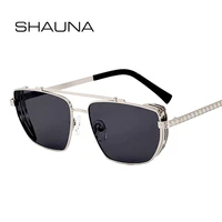 shauna metal punk sunglasses double bridges retro square sun glasses uv400