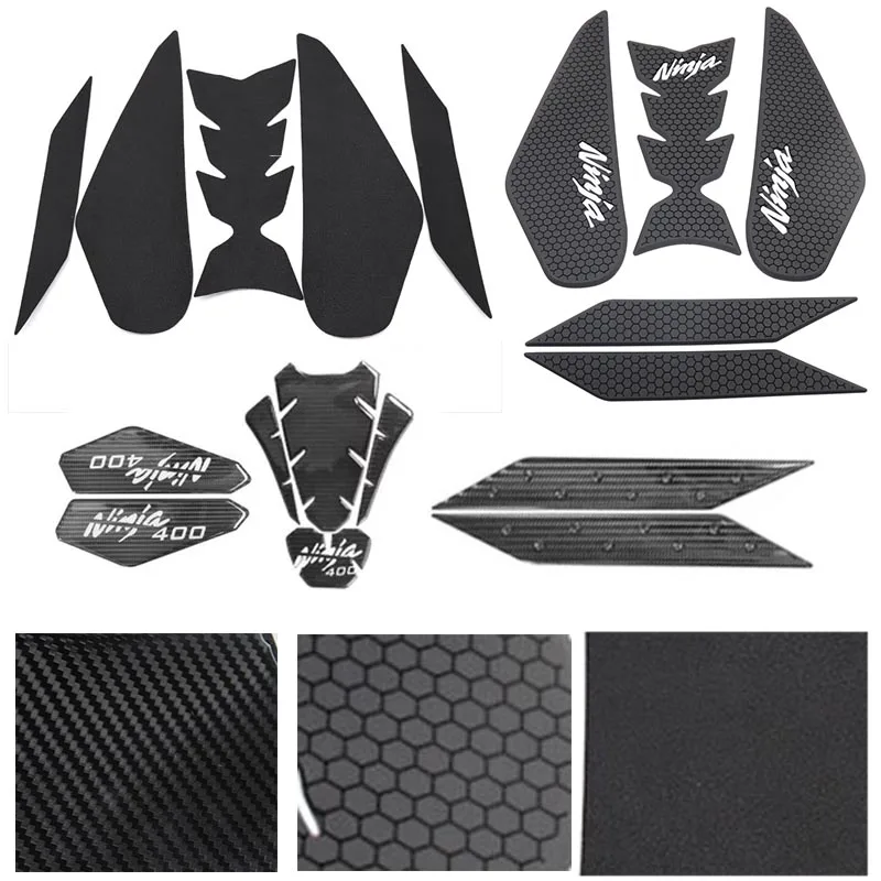 Motorcycle Fuel Tank Traction Side Pad Knee Grip Decal Protective Stickers For Kawasaki Ninja 400 Ninja400