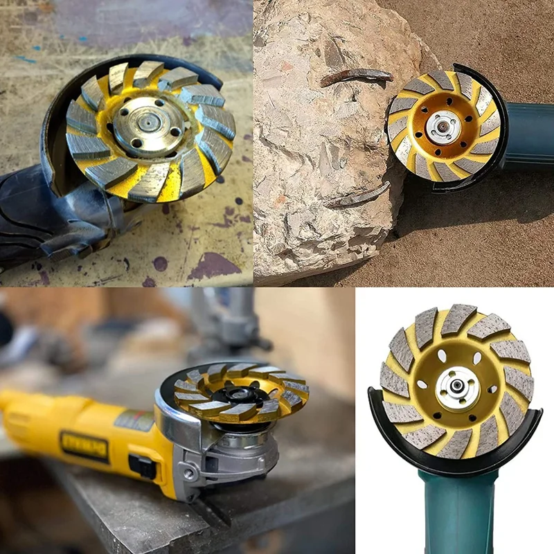 

2 Pieces of 4 Inch Diamond Cup Grinding Wheels 12 Segs Heavy Duty Angle Grinder Wheels