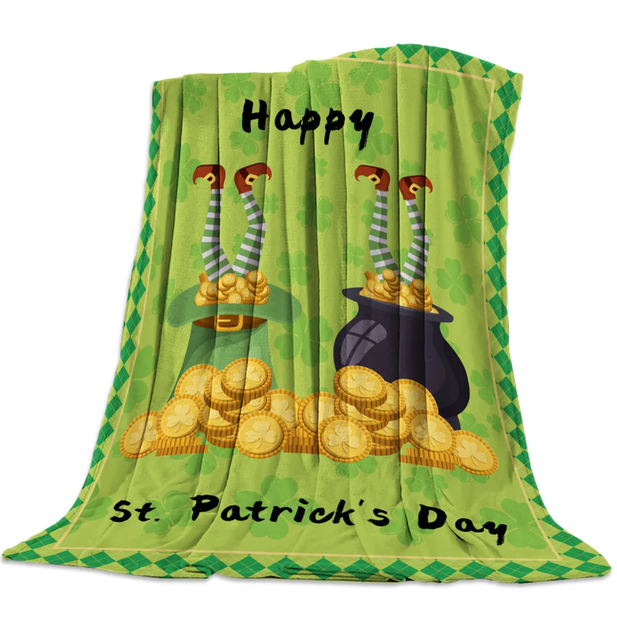 День Святого Патрика рогоносцы Сапоги Золотые монеты бросок одеяло мягкие