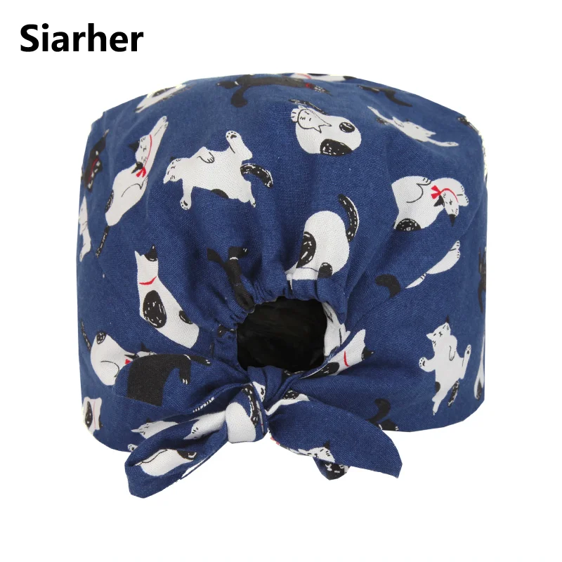 Unisex Women men Scrub Caps Elastic Dentist Cap surgical nursing Clinic Pet Veterinary pharmacy work caps Operating home Hat |