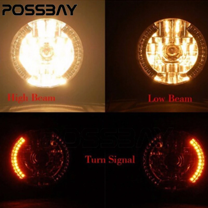 Передсветильник галогенная фасветильник POSSBAY для мотоцикла поворотный сигнал 7